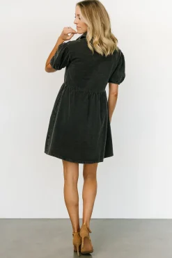 Fashion Baltic Born Fontana Puff Sleeve Short Dress | Washed Black