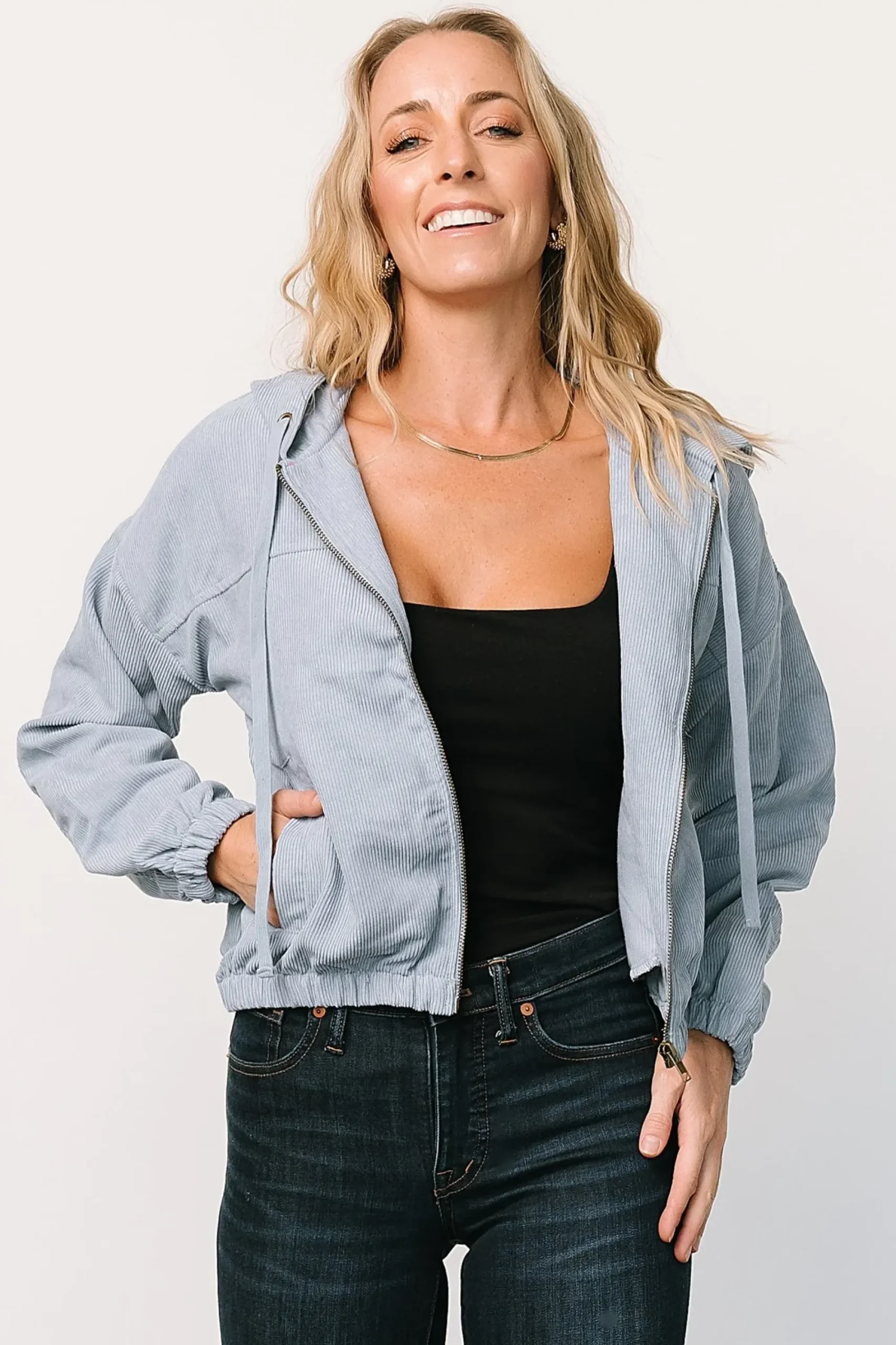 Clearance Baltic Born Frankie Zip Jacket | Dusty Blue