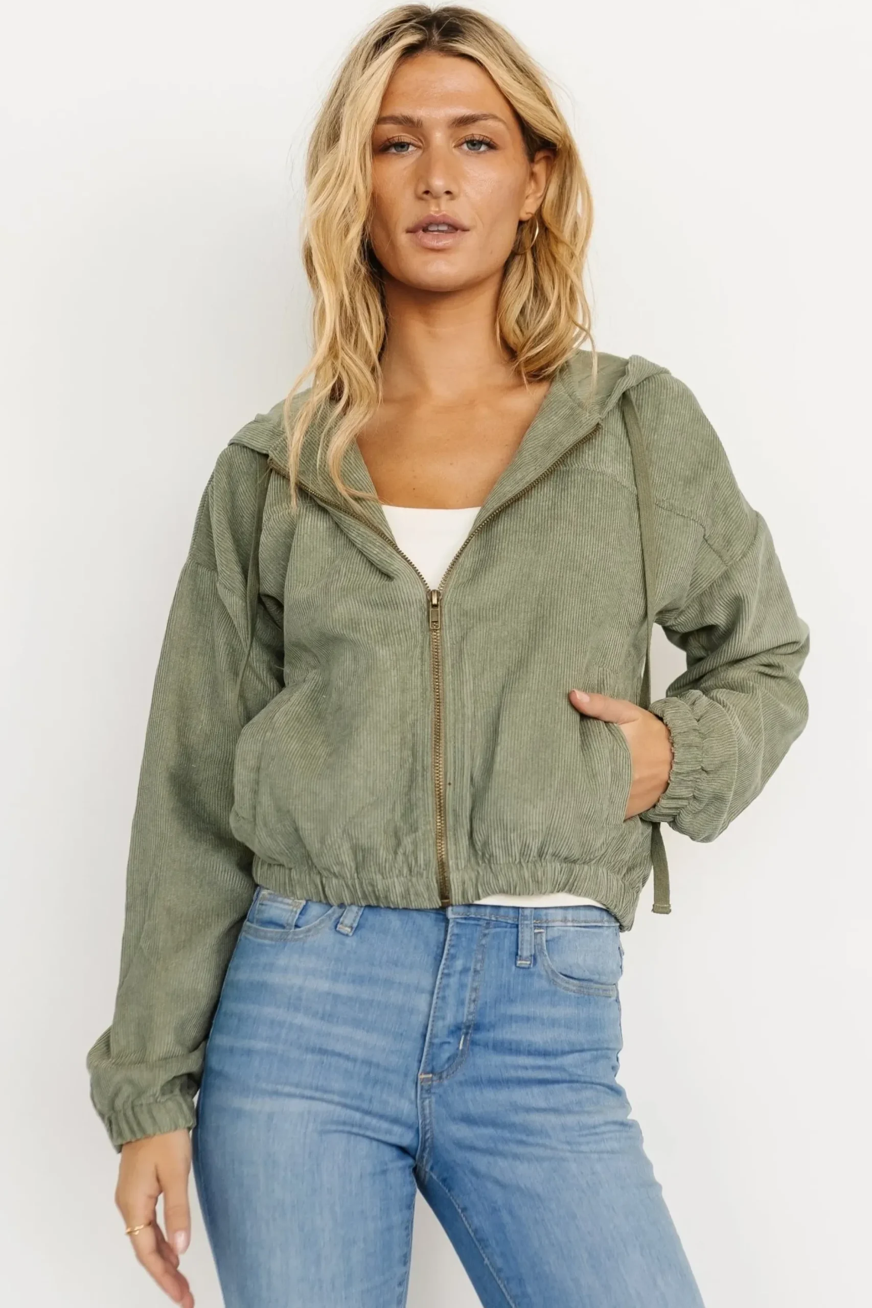 Fashion Baltic Born Frankie Zip Jacket | Dusty Olive