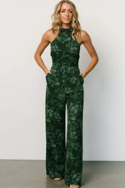 Online Baltic Born Freya Halter Jumpsuit | Emerald Floral