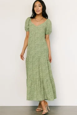 Outlet Baltic Born Gables Puff Sleeve Maxi Dress | Green Multi