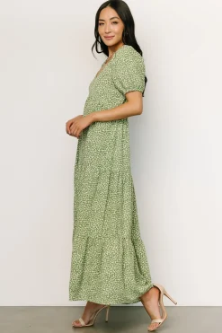 Outlet Baltic Born Gables Puff Sleeve Maxi Dress | Green Multi