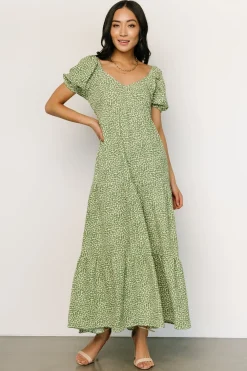 Outlet Baltic Born Gables Puff Sleeve Maxi Dress | Green Multi