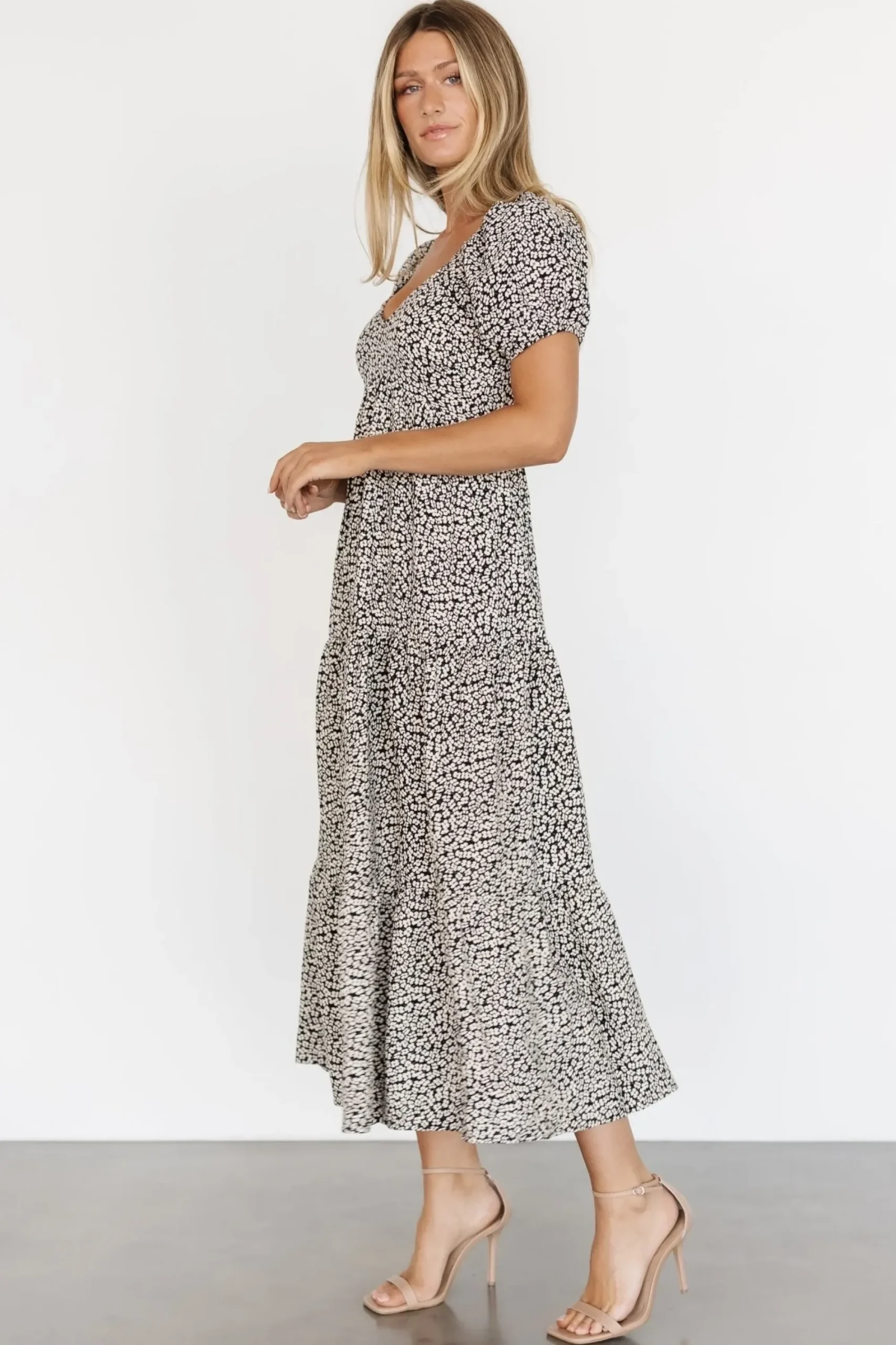 New Baltic Born Gables Puff Sleeve Maxi Dress | Black Multi