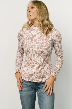 Fashion Baltic Born Gale Ribbed Top | Mocha + White