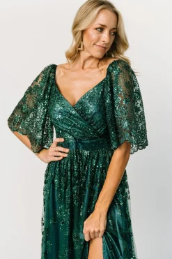 Hot Baltic Born Genevieve Glitter Maxi Dress | Emerald