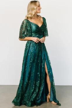 Hot Baltic Born Genevieve Glitter Maxi Dress | Emerald