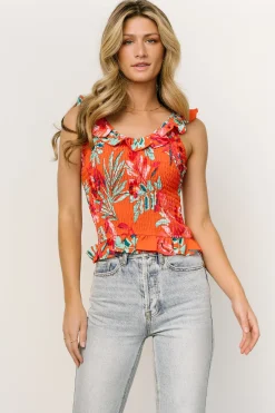 New Baltic Born Gia Smocked Tank Top | Orange Multi