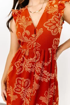 New Baltic Born Ginger Button Down Maxi Dress | Rust + Ivory