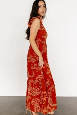 New Baltic Born Ginger Button Down Maxi Dress | Rust + Ivory