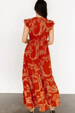 New Baltic Born Ginger Button Down Maxi Dress | Rust + Ivory