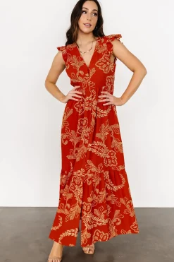 New Baltic Born Ginger Button Down Maxi Dress | Rust + Ivory