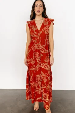 New Baltic Born Ginger Button Down Maxi Dress | Rust + Ivory