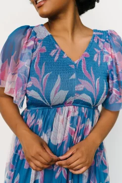 Online Baltic Born Gracie Tulle Dress | Blue + Pink Floral