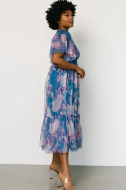 Online Baltic Born Gracie Tulle Dress | Blue + Pink Floral