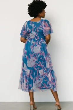 Online Baltic Born Gracie Tulle Dress | Blue + Pink Floral