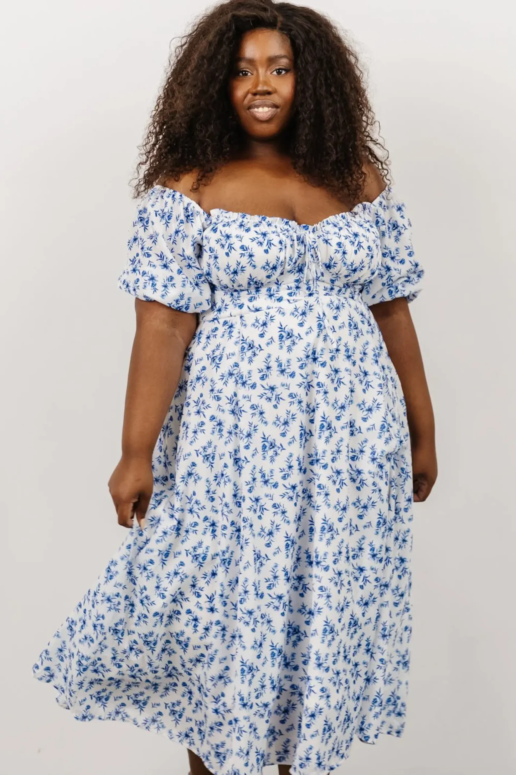 Discount Baltic Born Gwen Smocked Midi Dress | Blue Floral