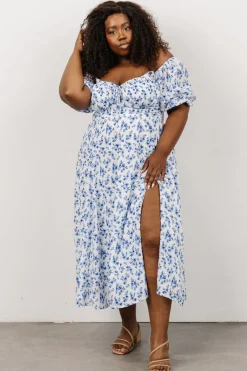 Discount Baltic Born Gwen Smocked Midi Dress | Blue Floral