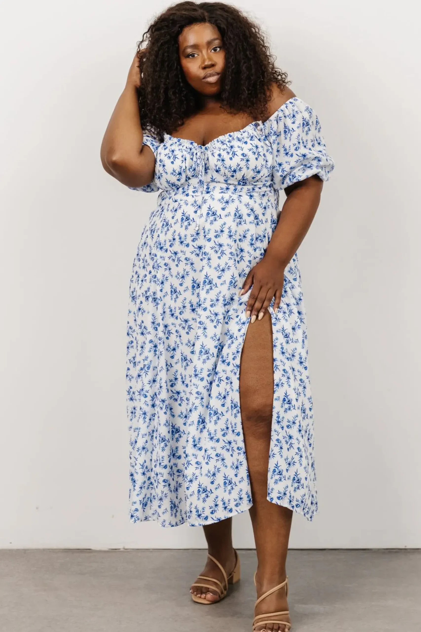 Discount Baltic Born Gwen Smocked Midi Dress | Blue Floral