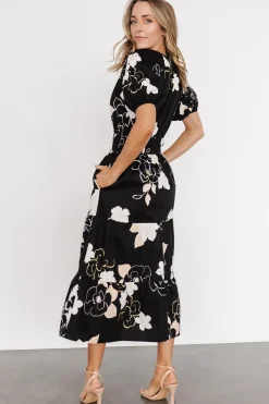 Hot Baltic Born Hacienda Tiered Midi Dress | Black Multi