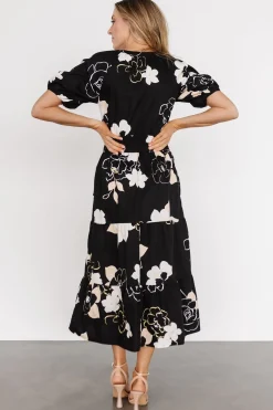 Hot Baltic Born Hacienda Tiered Midi Dress | Black Multi