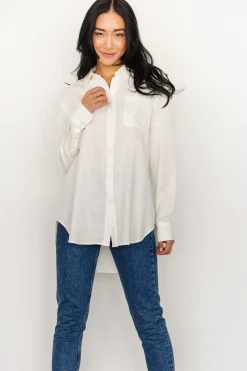 Clearance Baltic Born Harlan Linen Button Down Top | Off White