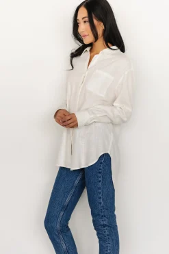 Clearance Baltic Born Harlan Linen Button Down Top | Off White