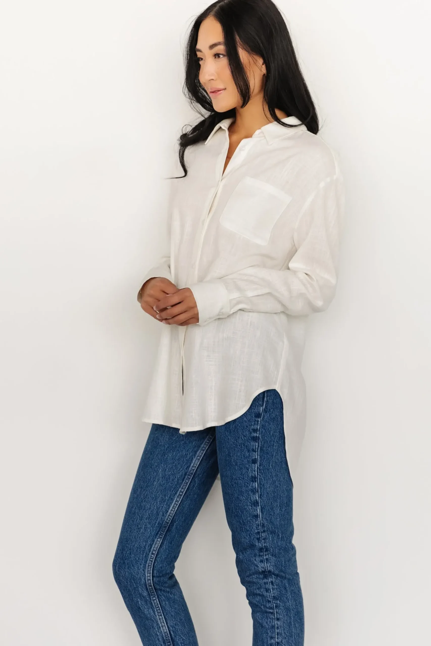 Clearance Baltic Born Harlan Linen Button Down Top | Off White