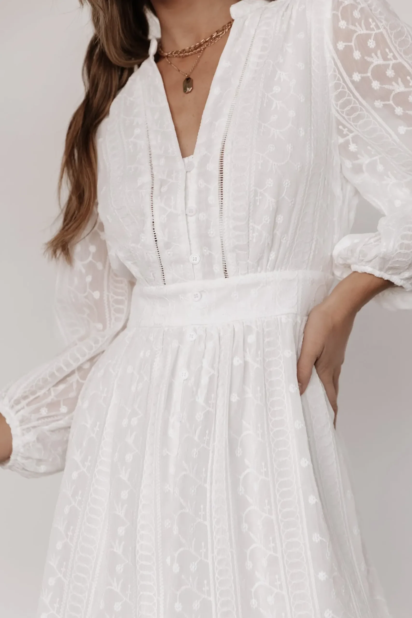 Discount Baltic Born Harmony Embossed Dress | Off White