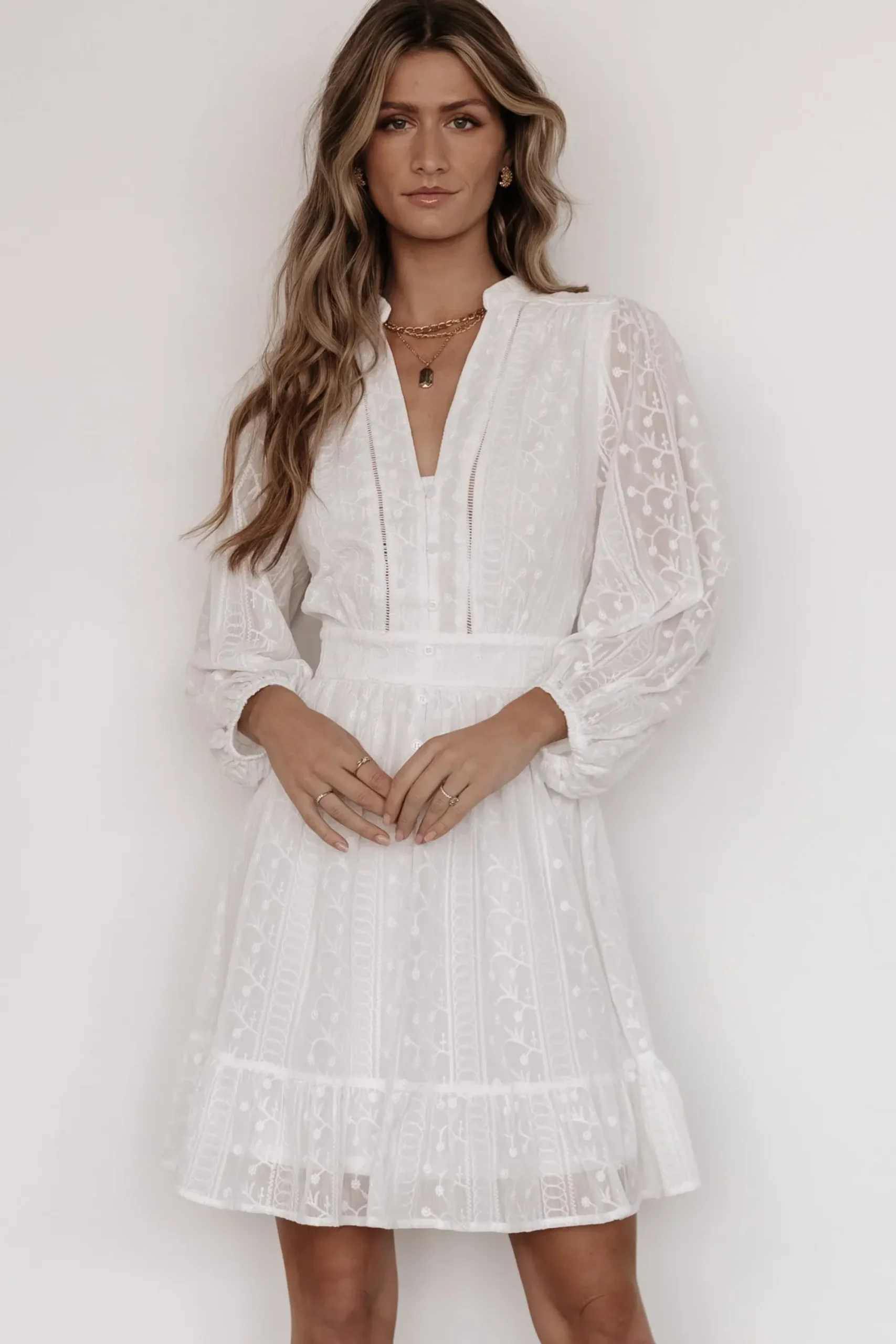 Discount Baltic Born Harmony Embossed Dress | Off White