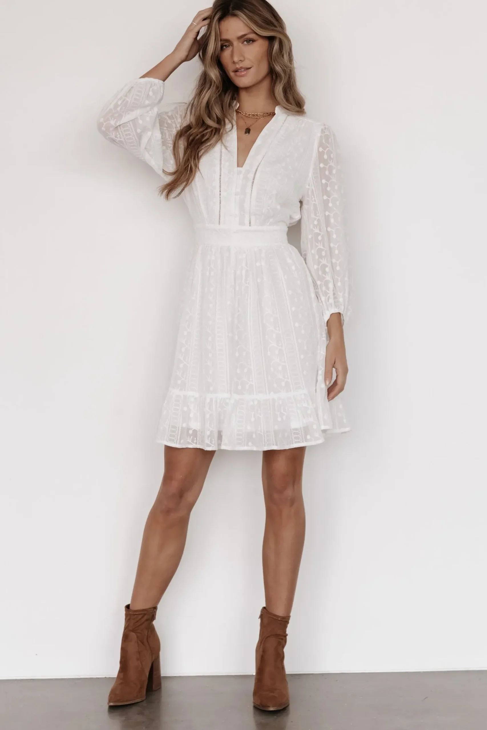 Discount Baltic Born Harmony Embossed Dress | Off White