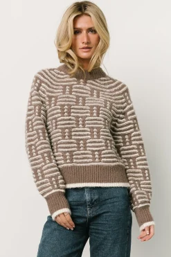 New Baltic Born Hawthorne Knit Sweater | Mocha + Ivory