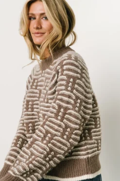 New Baltic Born Hawthorne Knit Sweater | Mocha + Ivory