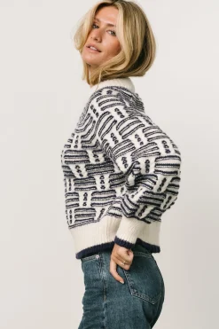 New Baltic Born Hawthorne Knit Sweater | Navy + Ivory