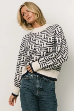 New Baltic Born Hawthorne Knit Sweater | Navy + Ivory