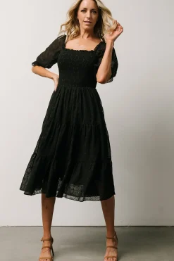 Hot Baltic Born Hazel Eyelet Midi Dress | Black