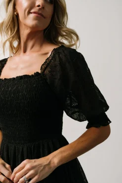 Hot Baltic Born Hazel Eyelet Midi Dress | Black