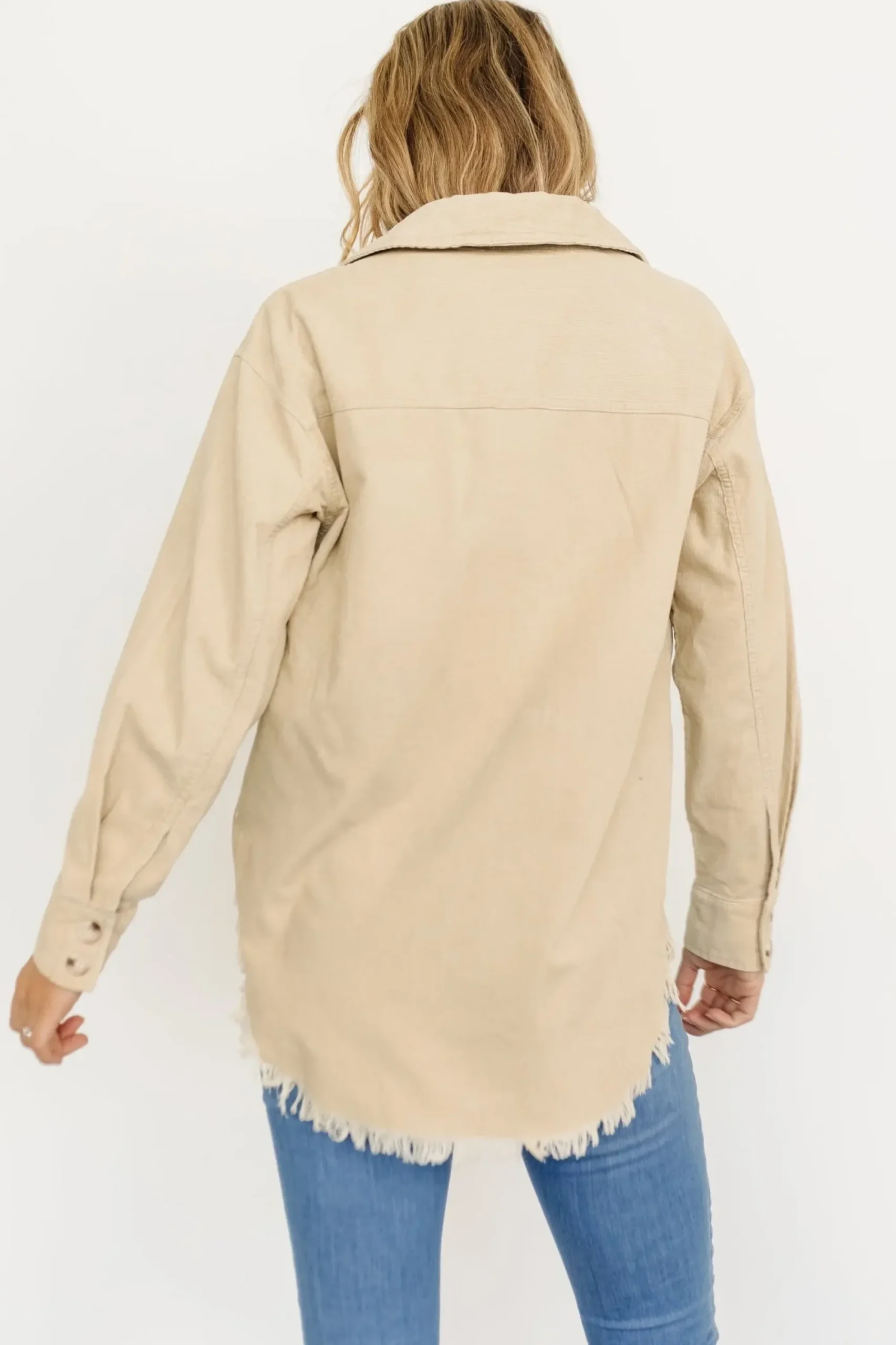 New Baltic Born Hector Half Zip Corduroy Top | Natural