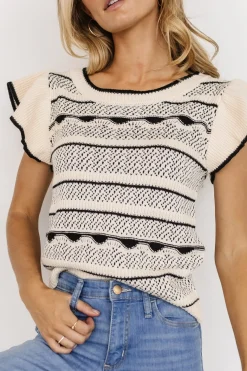 Discount Baltic Born Herriman Knit Top | Cream + Black