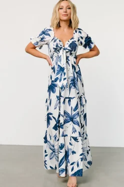 Outlet Baltic Born Hilaria Maxi Dress | White + Blue
