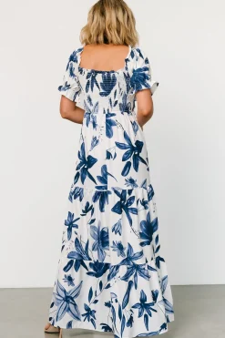 Outlet Baltic Born Hilaria Maxi Dress | White + Blue
