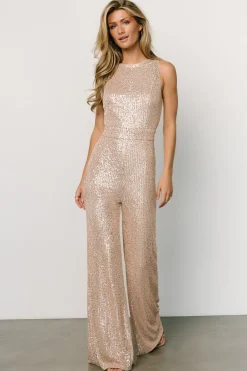 Online Baltic Born Hillary Sequin Jumpsuit | Rose Gold
