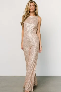 Online Baltic Born Hillary Sequin Jumpsuit | Rose Gold