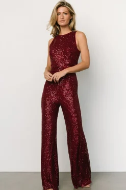 Sale Baltic Born Hillary Sequin Jumpsuit | Wine