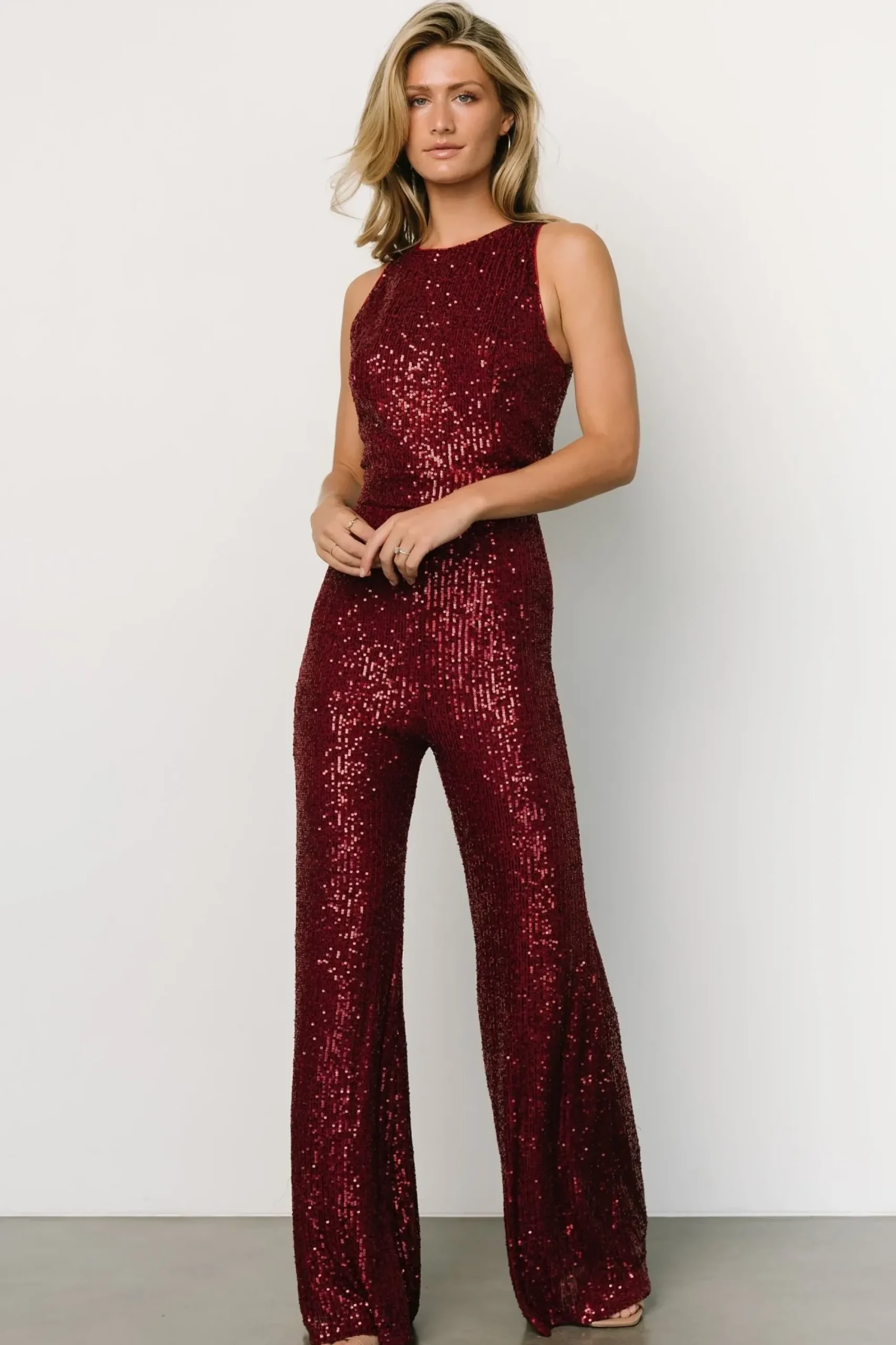 Sale Baltic Born Hillary Sequin Jumpsuit | Wine