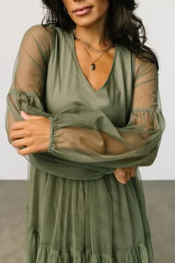 Best Baltic Born Hoffman Tulle Maxi Dress | Olive