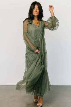 Best Baltic Born Hoffman Tulle Maxi Dress | Olive
