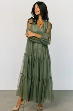 Best Baltic Born Hoffman Tulle Maxi Dress | Olive