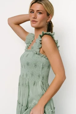 Best Baltic Born Holland Embroidered Dress | Light Sage