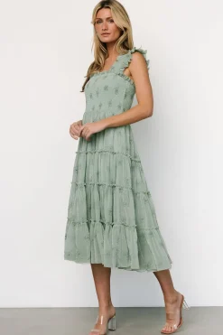 Best Baltic Born Holland Embroidered Dress | Light Sage